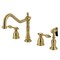 Kingston Brass Widespread Kitchen Faucet with Brass Sprayer, Brushed Brass KB1797TALBS - alternate 1